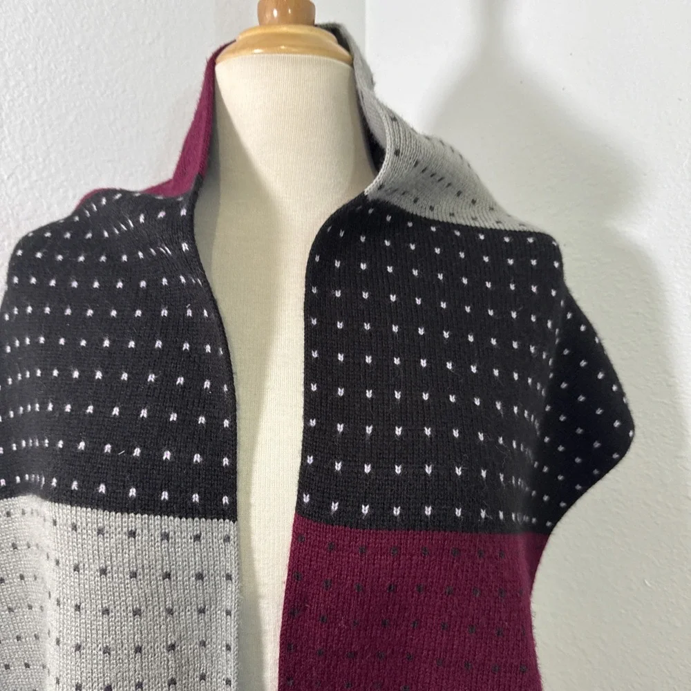 Gruppo Italiano Scarf Unisex Colorblock Dot Print Winter‎ Wrap 74x11 Classic